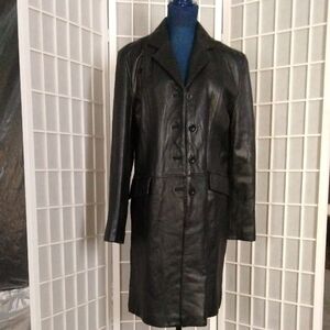 Women's Black Vintage Genuine Leather Coat